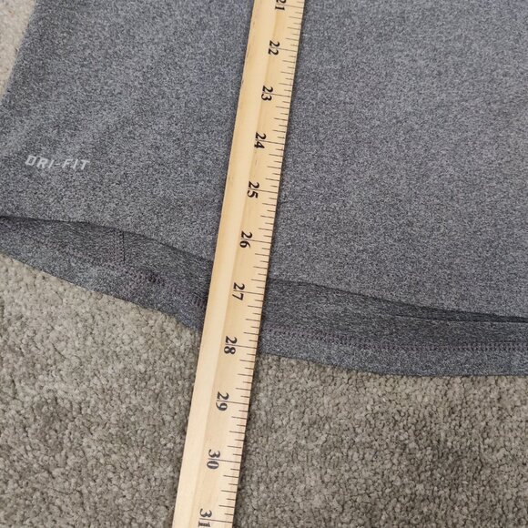 Nike Running Dri-Fit Men's Athletic Tee Sz S Gray Thumb Loops Activewear Workout - Picture 9 of 9